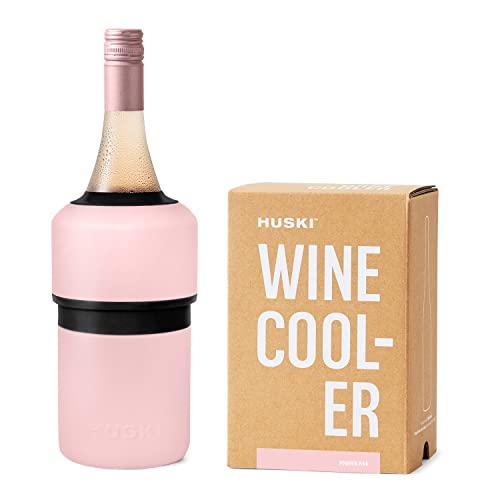 Huski Wine Chiller | Award Winning Iceless Design | Keeps Wine Cold up to 6 Hours | Next Generation Ice Bucket | Fits Some Champagne Bottles | for Wine Lovers (Pink) - Image 1