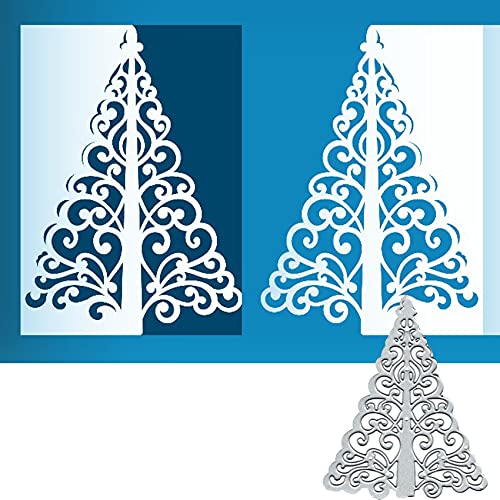 Christmas Tree Metal Die CutsMerry Christmas Tree Flower Leaf Card Cutting Dies Stencils DIY Scrapbooking Album Decorative Embossing Paper Dies Festival Card Making Sliver 80x106cm314x417