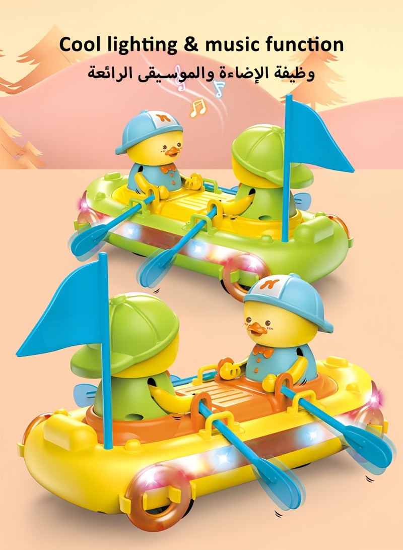Mishilei Baby Music Toys Baby Toddler Duck Boat Toys with Music and LED Light Up with Automatically Avoid Obstacles,Infant Sensory Tummy time Toys Learning to Crawl Walking Toddler Gifts - Image 3