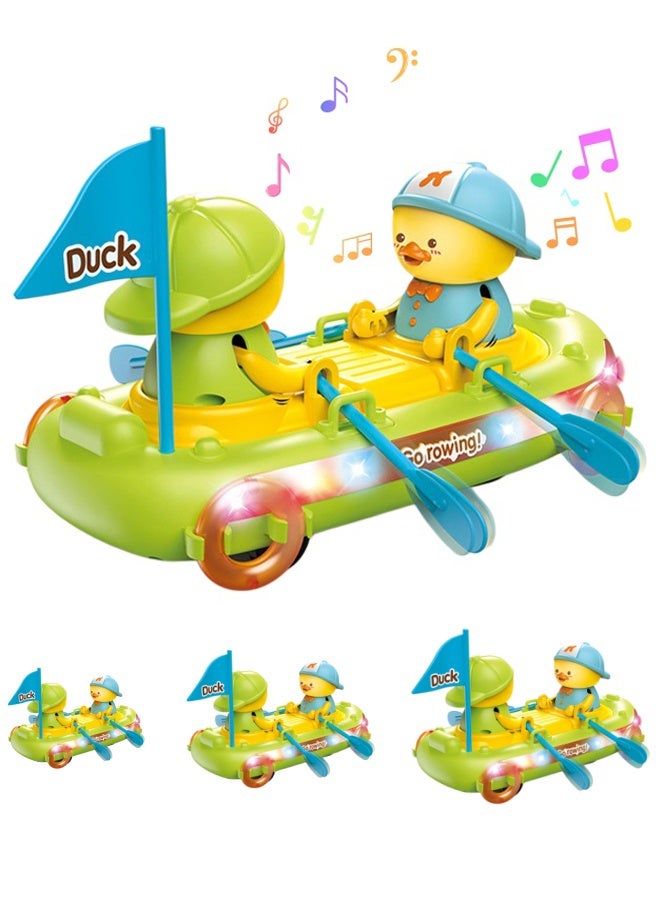 Mishilei Baby Music Toys Baby Toddler Duck Boat Toys with Music and LED Light Up with Automatically Avoid Obstacles,Infant Sensory Tummy time Toys Learning to Crawl Walking Toddler Gifts - Image 1