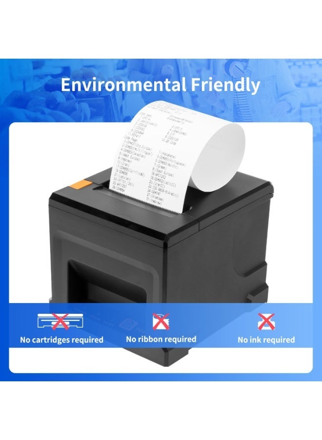 NETUM 3 in 1 80mm Bluetooth POS Receipt Printer 300mm/s USB Thermal Receipt Printer with Auto Cutter Cash Drawer, USB Ethernet Interface,Support Windows/Mac/Linux, Restaurant Kitchen Printer for ESC/POS (USB+LAN+BT) - Image 5