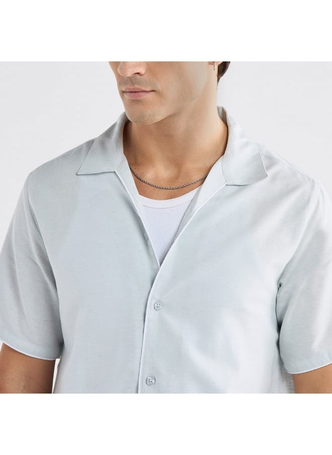 FAV Solid Shirt with Short Sleeves  - Image 4