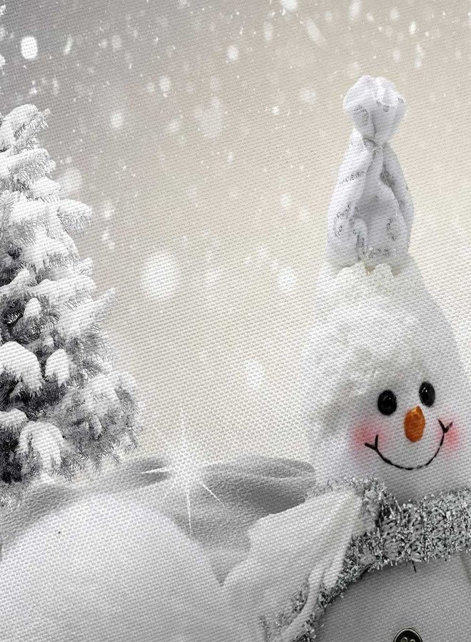 VEIGIKE Christmas Snowman Shower Curtain, Grey Winter Snowflake Holiday Xmas Fabric Shower Curtains Set for Bathroom, Cute Gray Restroom Decor Accessories with Hooks 72X 72 inch - Image 4