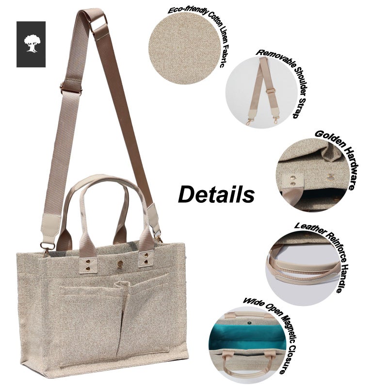 ESVAN Tote Bag for Women Purse Crossbody Bags for Work Diaper Travel Messenger Laptop Bag Handbags - Image 2
