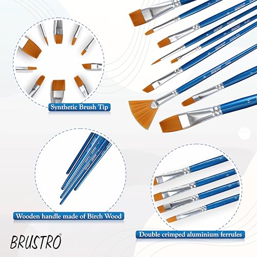 Brustro Artists Watercolor Cotton Paper A5 300 20 Well Palette with Brushes - Set of 15 - Image 4