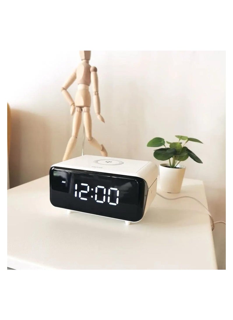 DEHKAH - Multifunctional Digital Alarm Clock with LED Light and Bluetooth Speaker Wireless Charging Black - Image 1