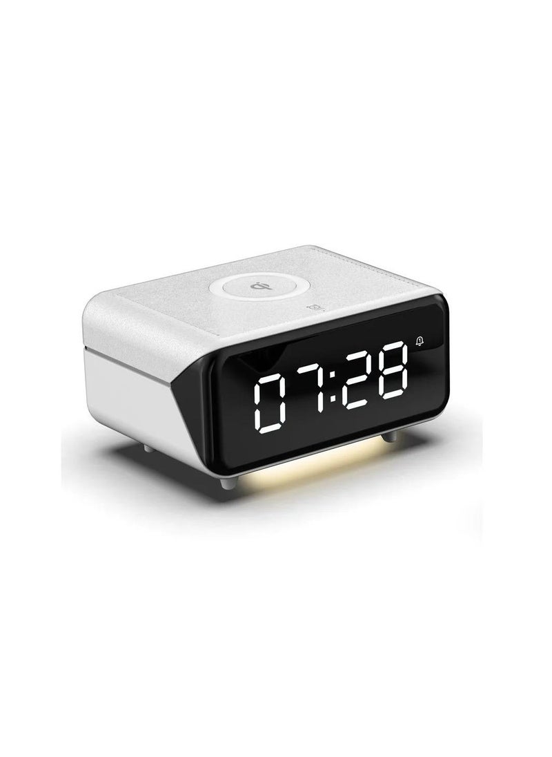 DEHKAH - Multifunctional Digital Alarm Clock with LED Light and Bluetooth Speaker Wireless Charging Black - Image 1