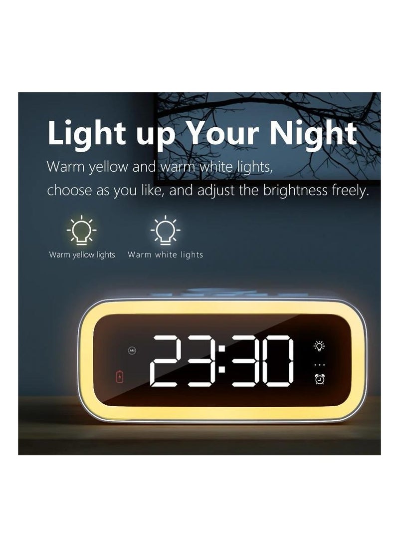 DEHKAH - Multifunctional Digital Alarm Clock with LED Light and Bluetooth Speaker Wireless Charging Black - Image 1