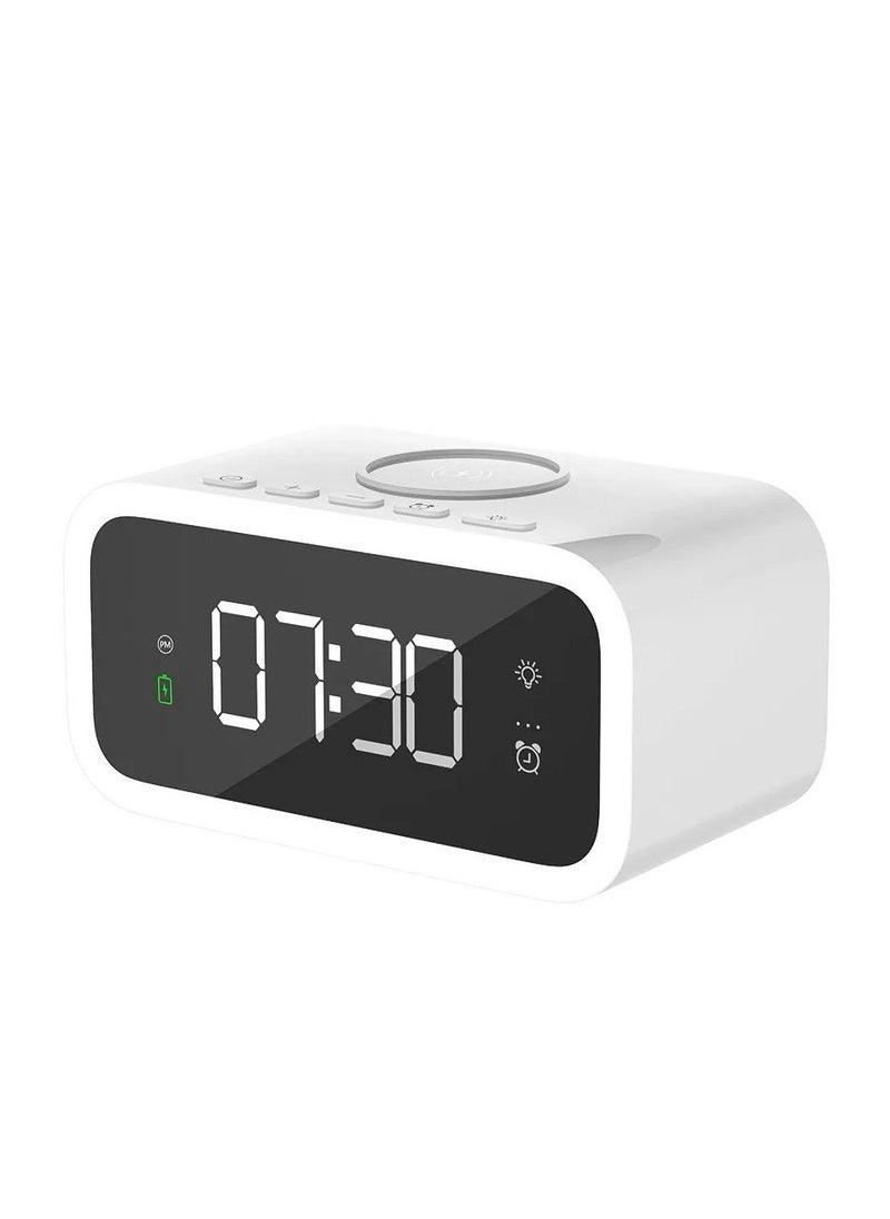 DEHKAH - Multifunctional Digital Alarm Clock with LED Light and Bluetooth Speaker Wireless Charging Black - Image 1