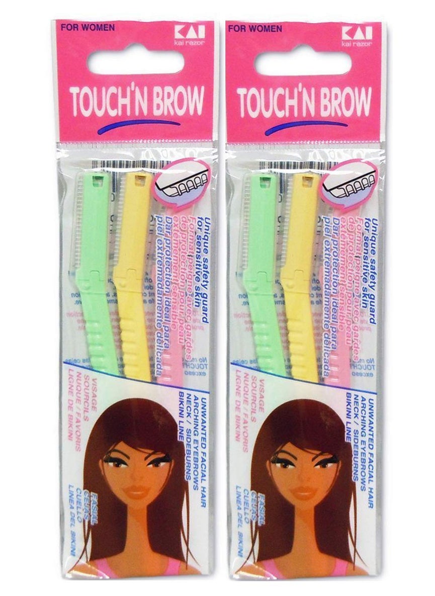 KAI - KAI TOUCH N BROW Eyebrow Razor, 3 Count (Pack of 2) - Image 1