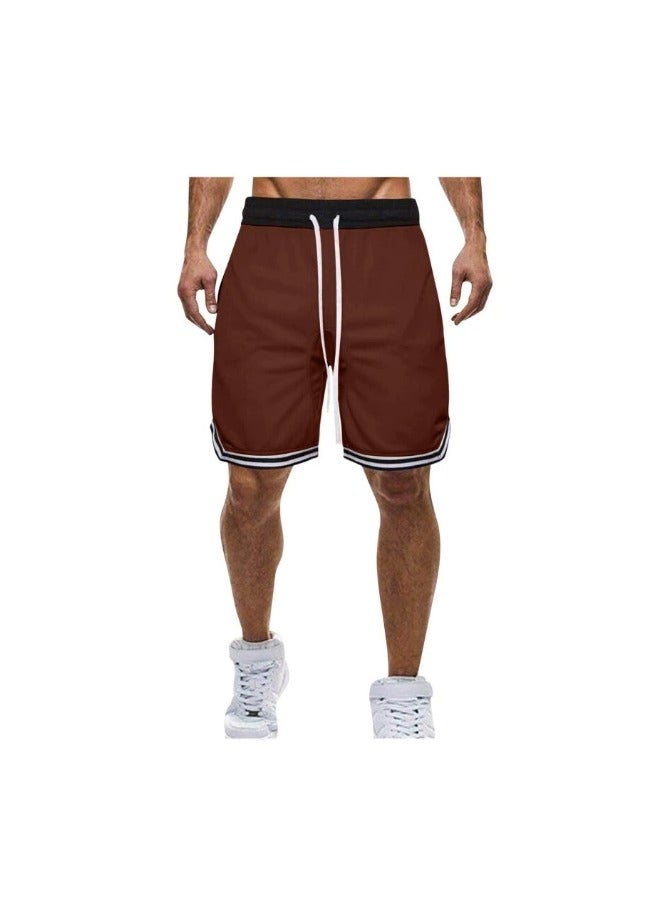 general Plus Size Casual Men Striped Basketball Shorts Summer Drawstring Sports Pants - Image 1