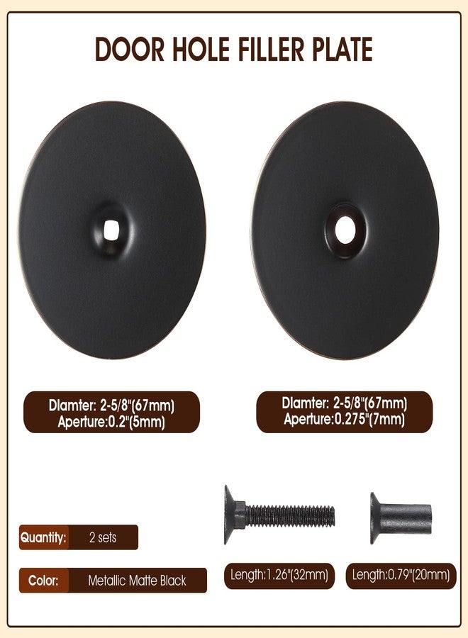 Pelopy Door Hole Filler Plate, 2-5/8" Diameter, 1 Inch and 2 Inch Connecting Screws Deadbolt Cover Plate for Home Exterior Interior Deadbolt Hole(2 Set) - Image 2