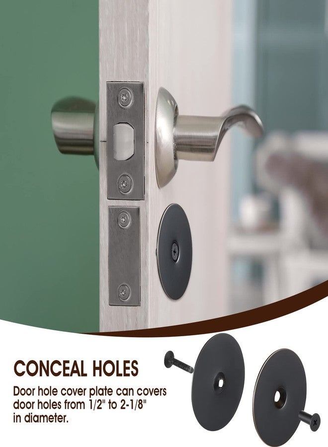 Pelopy Door Hole Filler Plate, 2-5/8" Diameter, 1 Inch and 2 Inch Connecting Screws Deadbolt Cover Plate for Home Exterior Interior Deadbolt Hole(2 Set) - Image 3