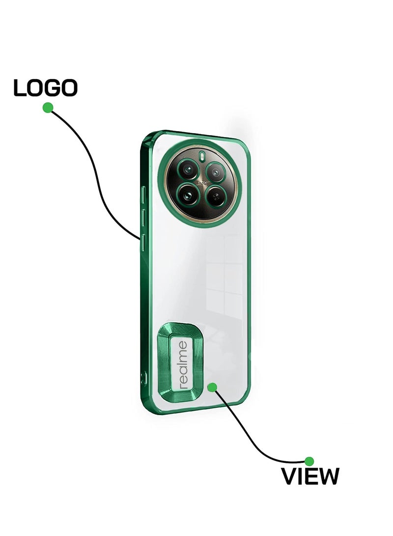 دبليو تيك حافظة لهاتف Realme 12 Pro / 12 Pro+ / 12 Pro Plus 5G 2024 باللون الأخضر الداكن من مادة TPU الفاخرة ذات الشفاه المرتفعة - Image 2
