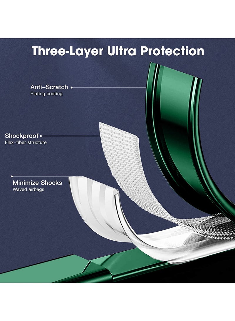 دبليو تيك حافظة لهاتف Realme 12 Pro / 12 Pro+ / 12 Pro Plus 5G 2024 باللون الأخضر الداكن من مادة TPU الفاخرة ذات الشفاه المرتفعة - Image 4