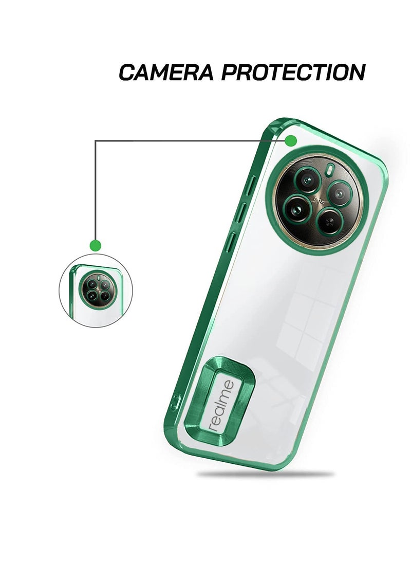 دبليو تيك حافظة لهاتف Realme 12 Pro / 12 Pro+ / 12 Pro Plus 5G 2024 باللون الأخضر الداكن من مادة TPU الفاخرة ذات الشفاه المرتفعة - Image 5