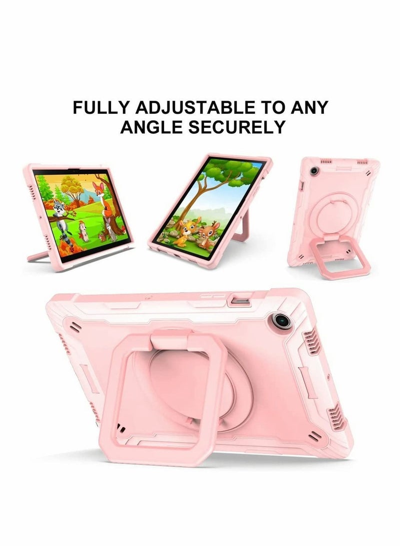 Y&D Case Fit New for Samsung Galaxy Tab A8 10.5 Inch 2022 (SM-X200 / SM-X205 SM-X207) Case, Heavy Duty Rugged Kids Friendly Shockproof 360 Rotating Grip Handle Folding Stand Cover (Rose Gold) - Image 2