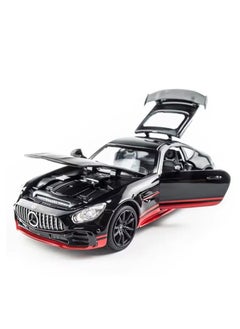 Generic "Elegant metallic Mercedes car (Black/Red) with movable doors, trunk, and hood, emitting realistic sounds with headlight illumination, fast wheels that make it zoom like a rocket, and a length of 16 cm of excitement and fun!"  - Image 2