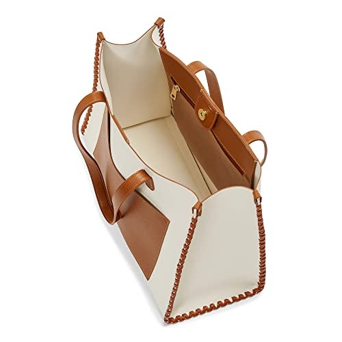 Miraggio Brooklyn Large Sized Tote Bag with Front Pocket for Women | Office Handbag for Women | Fits Upto 16" Laptop | Ladies Shoulder Purse (Ivory) - Image 5