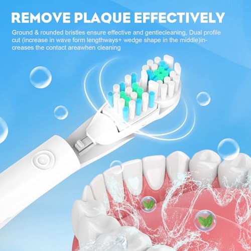 EBIEFLY 20Pcs Spinbrush Oral Toothbrush Replacements Heads Dual Cross Action Clean Attachments Sensitive Brush Refill Rotating Sets 3D White Fit for Oral B 4732 3733 4734 - Image 5