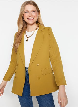 Light Brown Regular Lined Double Breasted Closure Button Detailed Woven Blazer Jacket TWOAW21CE0264 - pzsku/ZEE9F4653752D834117AFZ/45/_/1730939775/21a8dc0a-8c8e-4fe0-81ae-abb83f1b55b4