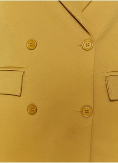 trendyol Light Brown Regular Lined Double Breasted Closure Button Detailed Woven Blazer Jacket TWOAW21CE0264  - Image 5