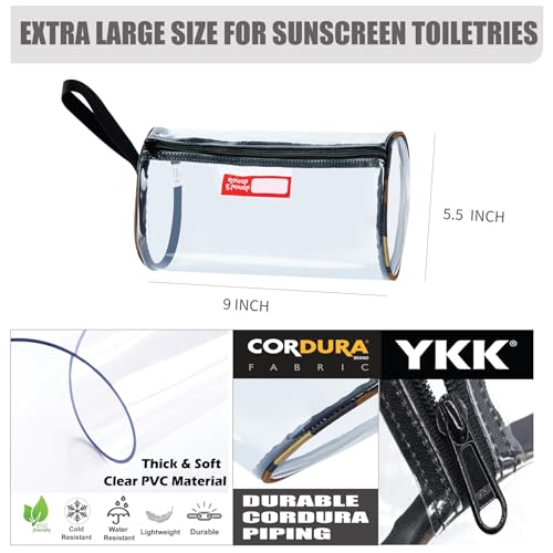 RE ROUGH ENOUGH Rough Enough Large Travel Toiletry Bag Clear Cosmetic Sunscreen Pouch Lotion Bags Organizer for Traveling Family Beach Trip Skin Care Equipment Storage - Image 5