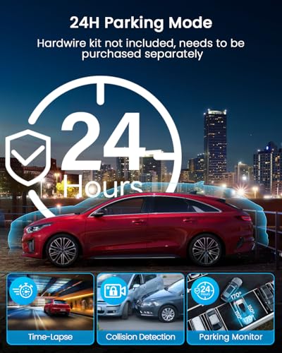 IIWEY N5 4 Channel Dash Cam 360° View, 1080P Front and Rear Inside, Left Right Dash Camera for Cars, 8 IR Lamps Night Vision, 5G WiFi & APP Control, G-Sensor, Parking Mode, with a Free 128GB SD Card - Image 5