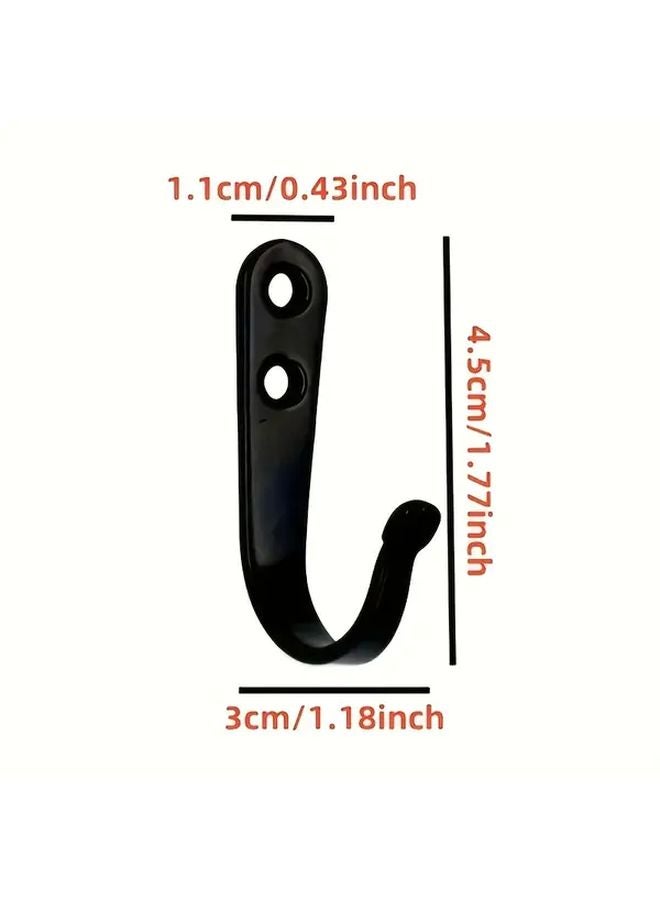 Industrial Pipe Style Black Metal Wall Hooks 5pcs Heavy Duty Easy Install Home Office Decor - Image 4