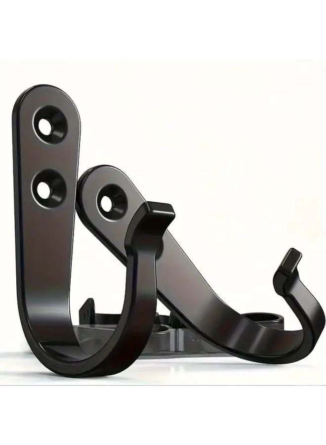 Industrial Pipe Style Black Metal Wall Hooks 5pcs Heavy Duty Easy Install Home Office Decor - Image 2
