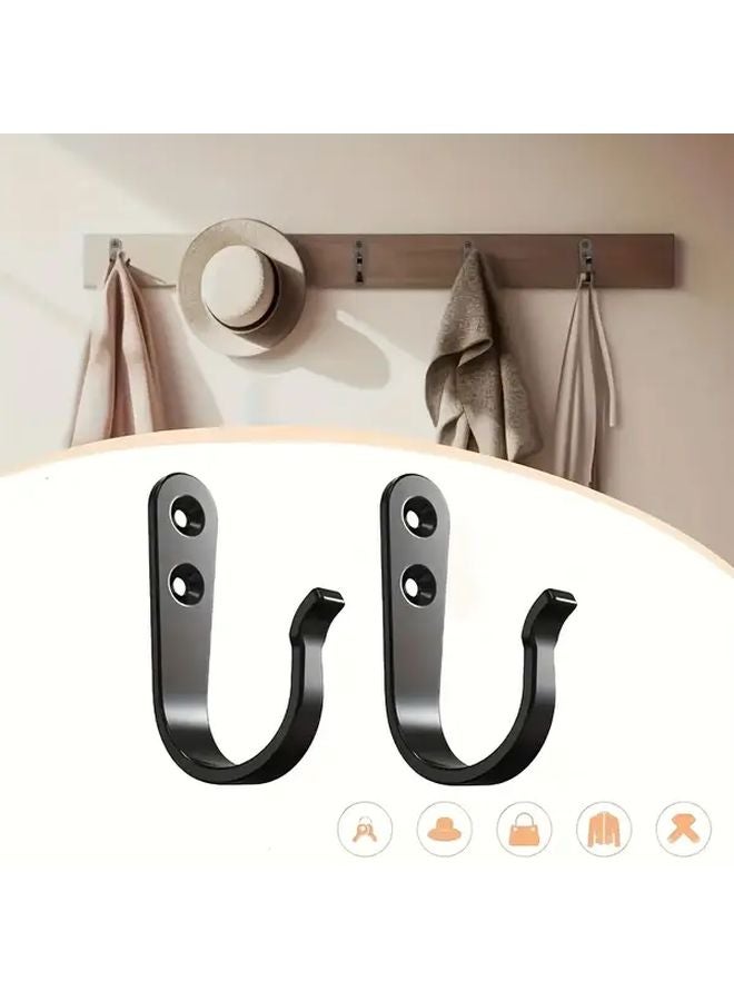 Industrial Pipe Style Black Metal Wall Hooks 5pcs Heavy Duty Easy Install Home Office Decor - Image 5