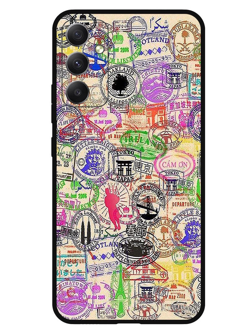 Theodor Protective Case Anti Scratch Shock Proof Bumper Cover For Samsung Galaxy M34 5G Passport Stamp - Image 1