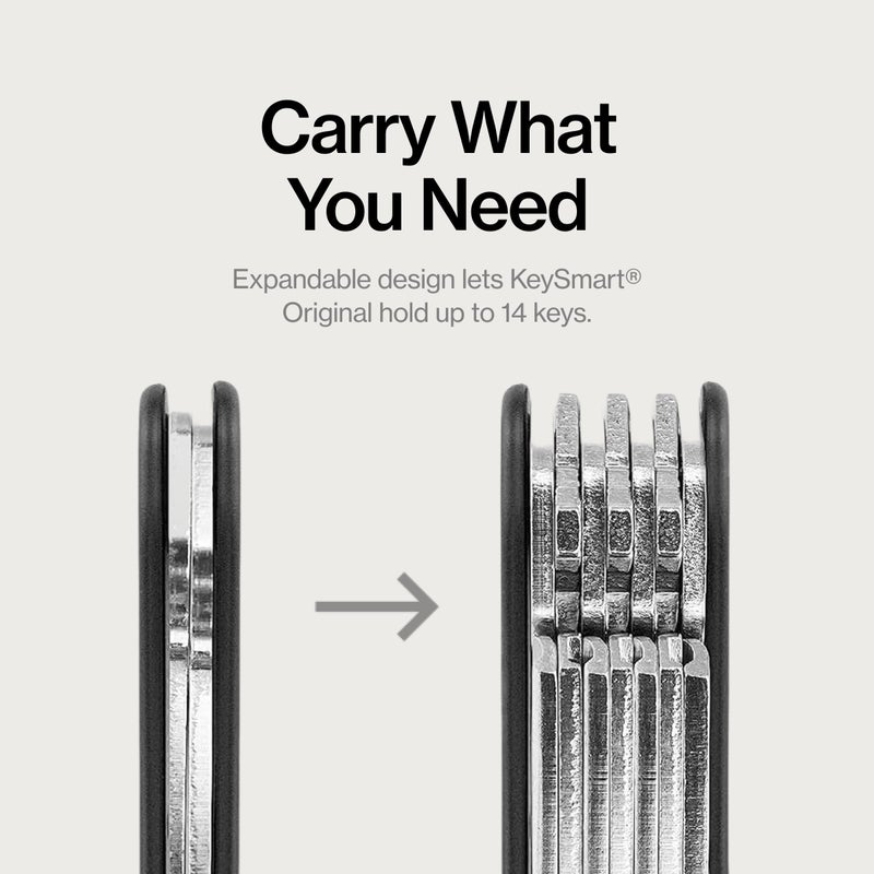 key smart KeySmart Original Key Holder - Compact Key Organizer for Key Chain, Minimalist Clutter-Free EDC Keychains Key Ring, Red Forged Carbon Fiber, 14 Keys - Image 3