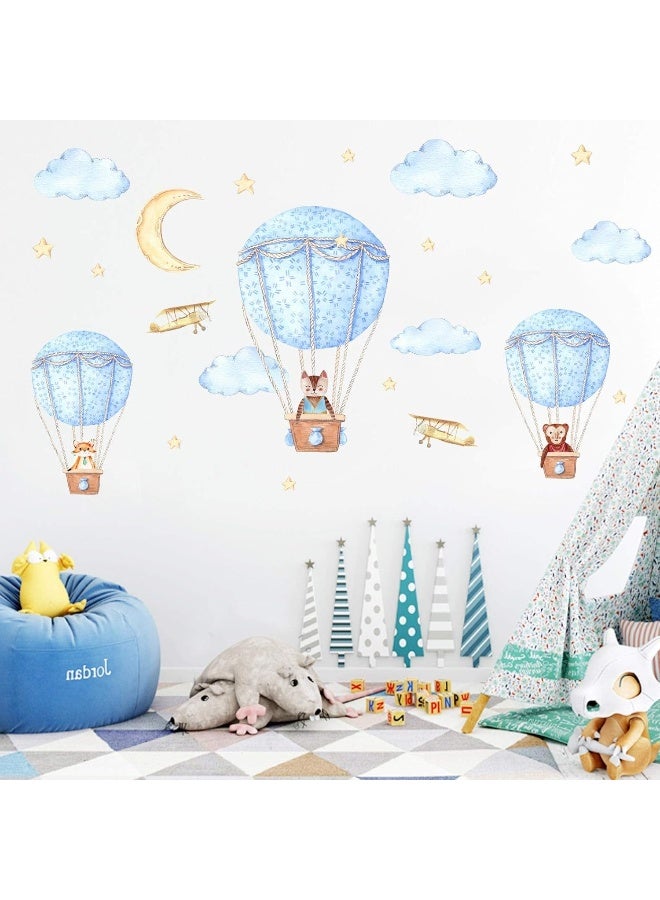 Home Trove Removable Creative 3D Hot Air Balloon Clean Animals And Smiles Cloud Wall Applique Children'S Room Wall Decor Art Deco Stickers Nursery Decor 3D Art Decals Bedroom Bathroom Stickers 60X90Cm  - Image 4