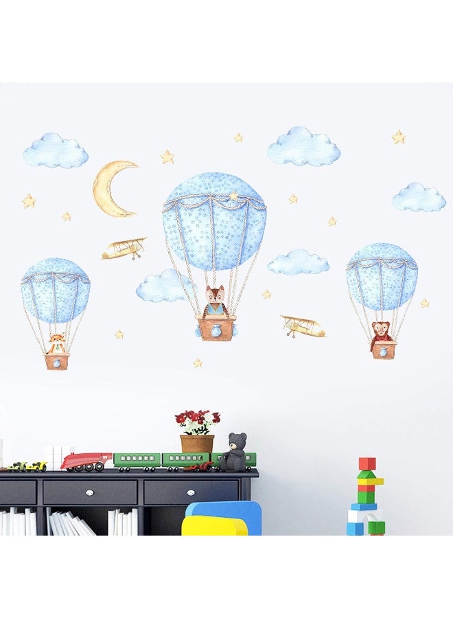 Home Trove Removable Creative 3D Hot Air Balloon Clean Animals And Smiles Cloud Wall Applique Children'S Room Wall Decor Art Deco Stickers Nursery Decor 3D Art Decals Bedroom Bathroom Stickers 60X90Cm  - Image 3