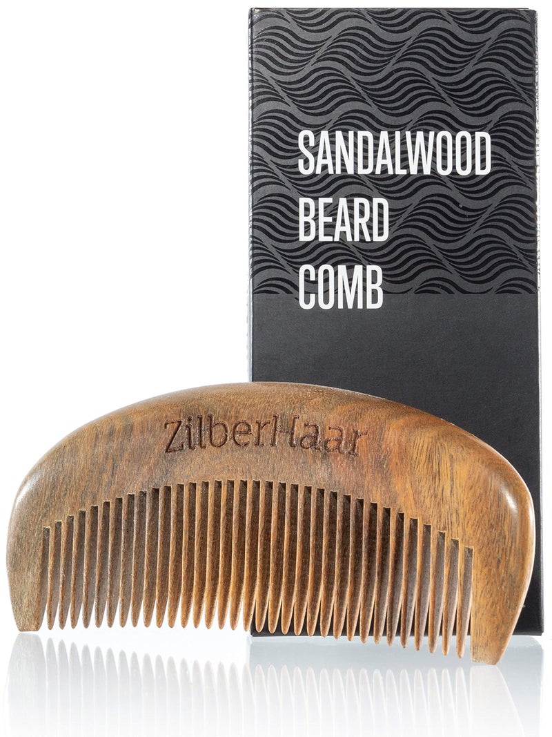 ZilberHaar Beard Comb 100 Sandalwood Essential Beard Care Accessory for Men Hand Made