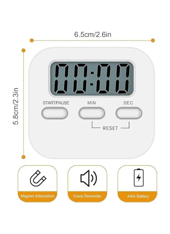BWSJ - Digital Kitchen Timer Kitchen Timer Large Lcd Display Screen Magnetic Countup Timer for Cookinxercise Baking DeskWhite) - Image 1