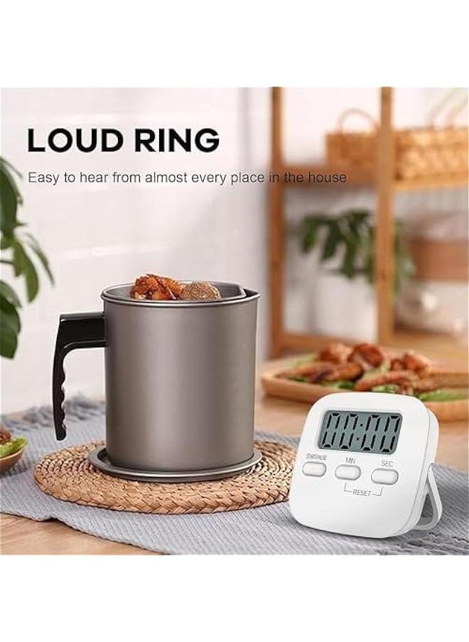 BWSJ - Digital Kitchen Timer Kitchen Timer Large Lcd Display Screen Magnetic Countup Timer for Cookinxercise Baking DeskWhite) - Image 1