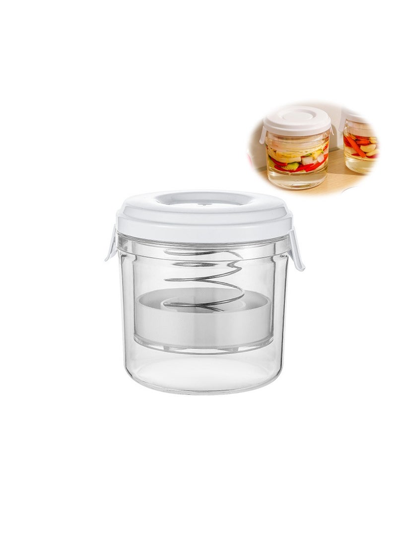 SYOSI جرة مخللات، فاصل عصير مخللات كبير بتصميم hourglass، حاوية تخزين متعددة الوظائف لتصفية المخللات للزيتون، والهالبينو، والخيار المخلل، 1300 مل - Image 1