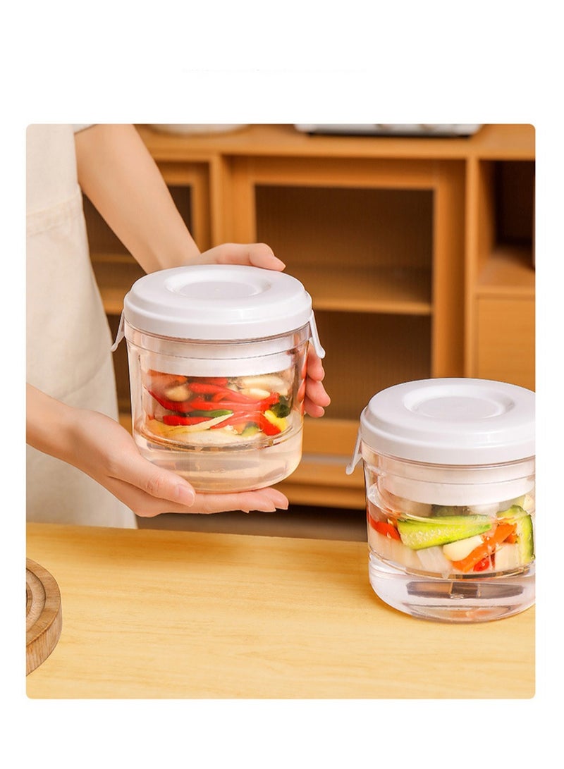 SYOSI جرة مخللات، فاصل عصير مخللات كبير بتصميم hourglass، حاوية تخزين متعددة الوظائف لتصفية المخللات للزيتون، والهالبينو، والخيار المخلل، 1300 مل - Image 2