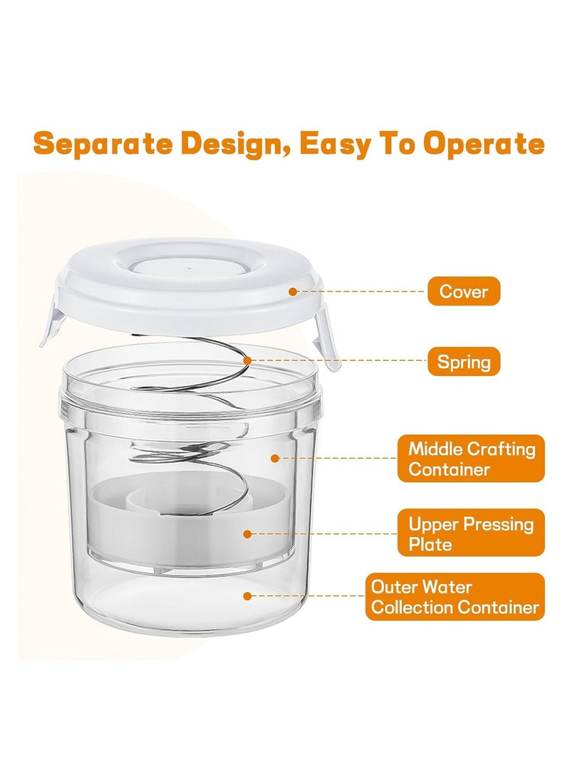 SYOSI جرة مخللات، فاصل عصير مخللات كبير بتصميم hourglass، حاوية تخزين متعددة الوظائف لتصفية المخللات للزيتون، والهالبينو، والخيار المخلل، 1300 مل - Image 4