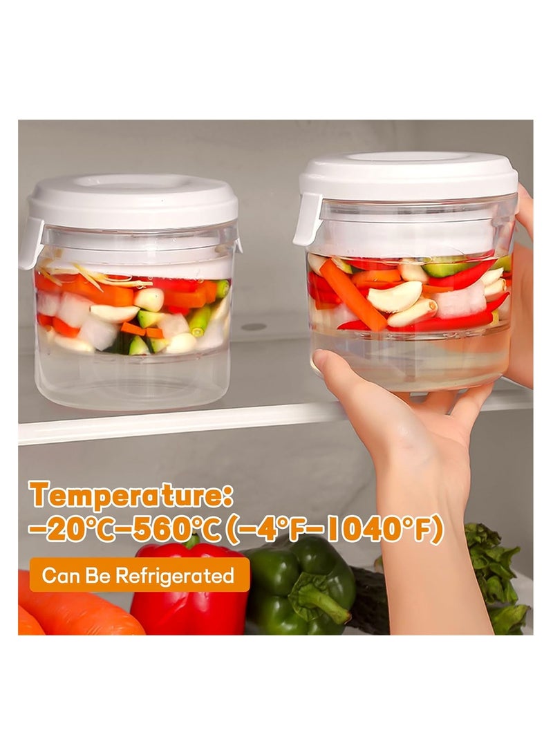 SYOSI جرة مخللات، فاصل عصير مخللات كبير بتصميم hourglass، حاوية تخزين متعددة الوظائف لتصفية المخللات للزيتون، والهالبينو، والخيار المخلل، 1300 مل - Image 5