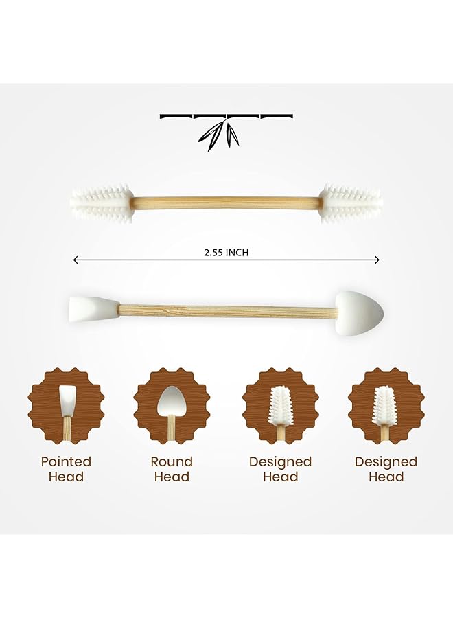 Excefore 2 Pack Reusable Cotton Buds For Ears With Magnetic Bamboo Travel Case Set For Ear Cleaning And Makeup - Image 5