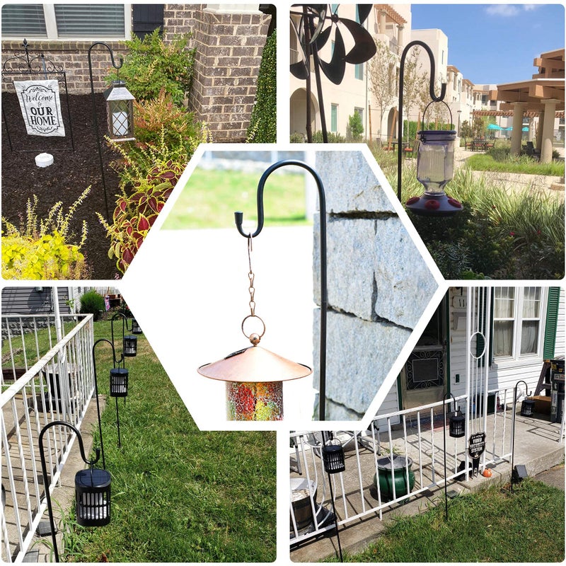 Ottsuls Shepherd-Hooks 60" Adjustable for Bird-Feeder Lantern Plant-Hook Garden-Stake - Plant Stand Hanger for Outdoor Flower Basket, Bird Feeder Hanger Weddings Decor (2 Pack) - Image 5