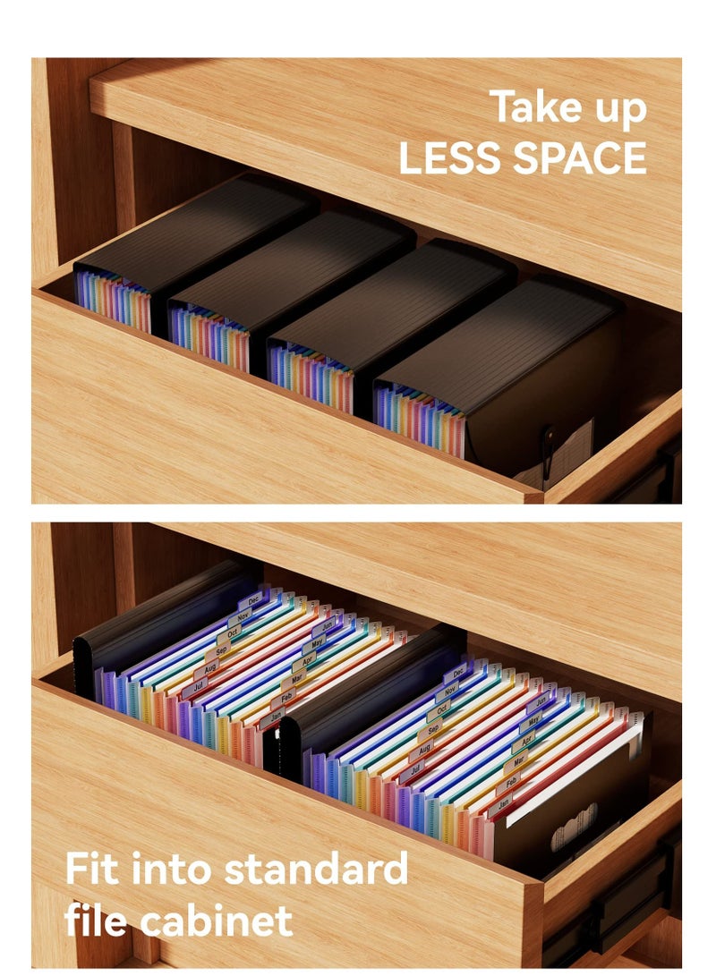 SOLARAE Expanding File Folder, 12 Pocket Accordion File Organizer, A4 Letter Size Portable Document Organizer, High Capacity Storage Bag for Home & Office & School - Image 5