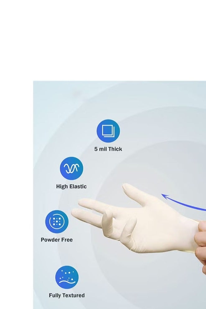 Powder Free Latex Disposable Gloves 100 Pcs - Image 2