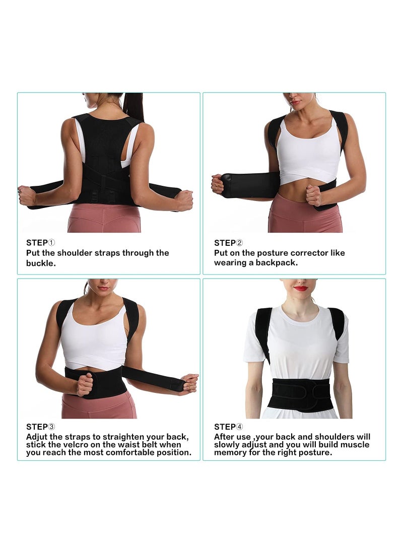 Generic Posture Corrector for Women and Men, Adjustable Breathable Back Straightener, Upper Back Brace for Clavicle Support and Providing Pain Relief from Neck, Back Shoulder Improve Temperament( Size:L)  - Image 3