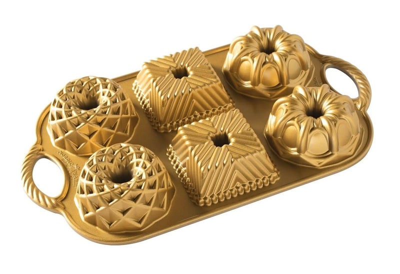 Nordic Ware Geo Bundtlette 35 Cups  Gold