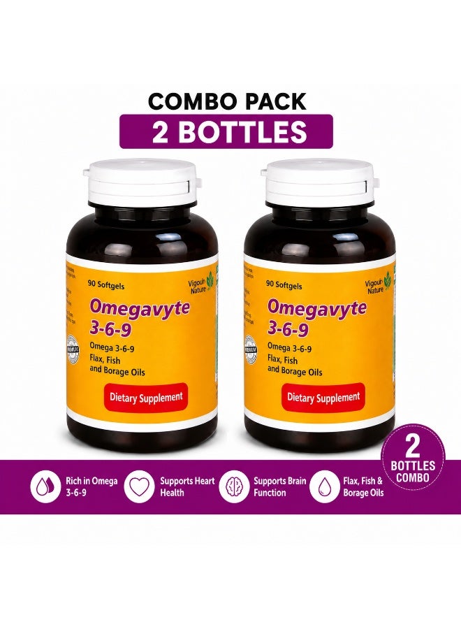 Omegavyte 3-6-9 Omega Supplement 90 Softgels Combo Total 180 sofgels