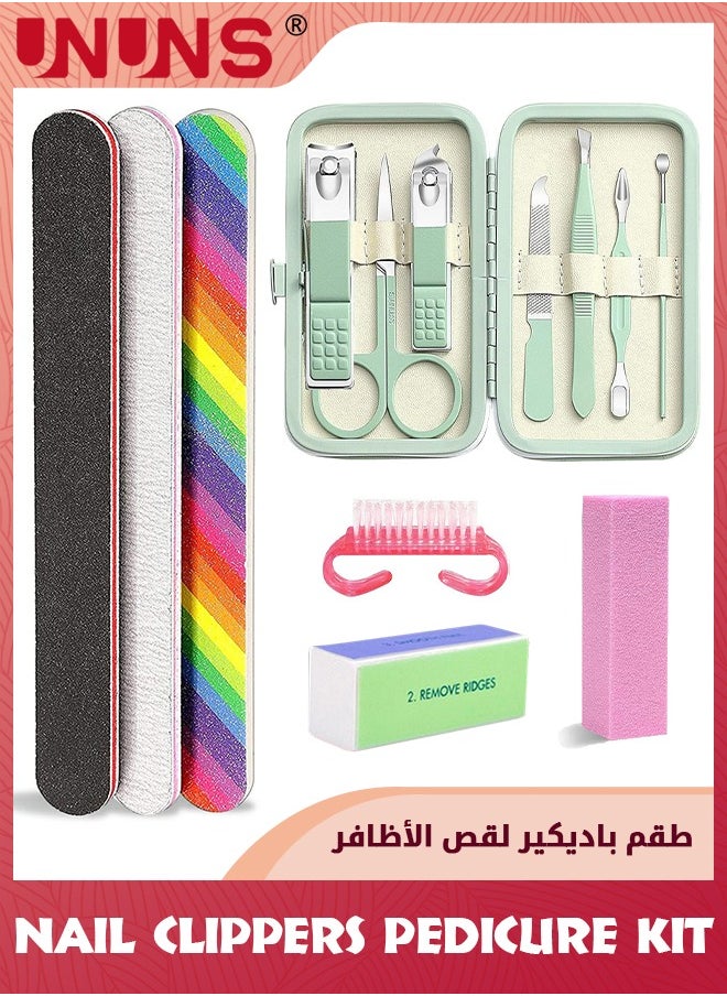 UNUNS Kids Nail Clipper,7 Pieces Stainless Steel Nail Clipper Kit+Buffering/Sanding Nails Kit,Nail Files Bufers Set,Safety Fingernail Cutter For Kids Baby Boys Women Men,Family Gift  - Image 1